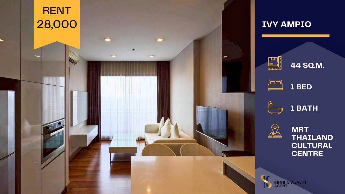 For RentCondoRatchadapisek, Huaikwang, Suttisan : ✨ Reserve now before it’s gone! ✨ Luxury condo for rent at Ivy Ampio 🏙️ 💎Beautifully decorated🚆 Convenient transportation with easy access to public transit
