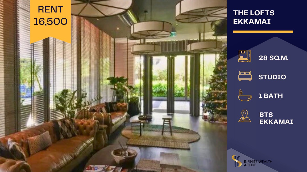 For RentCondoSukhumvit, Asoke, Thonglor : ✨ Ready to move in! ✨ Condo for rent at The Lofts Ekkamai, stylish loft-style living 🏙️ 🚆 Direct access to BTS Ekkamai, convenient city transportation