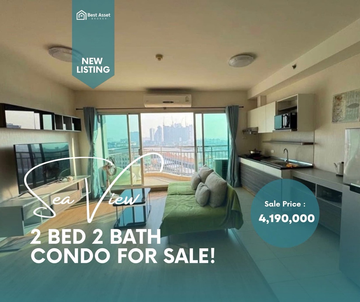 For SaleCondoPattaya, Bangsaen, Chonburi : Sea view condo for sale, large room - Supalai Mare Pattaya-Thepprasit