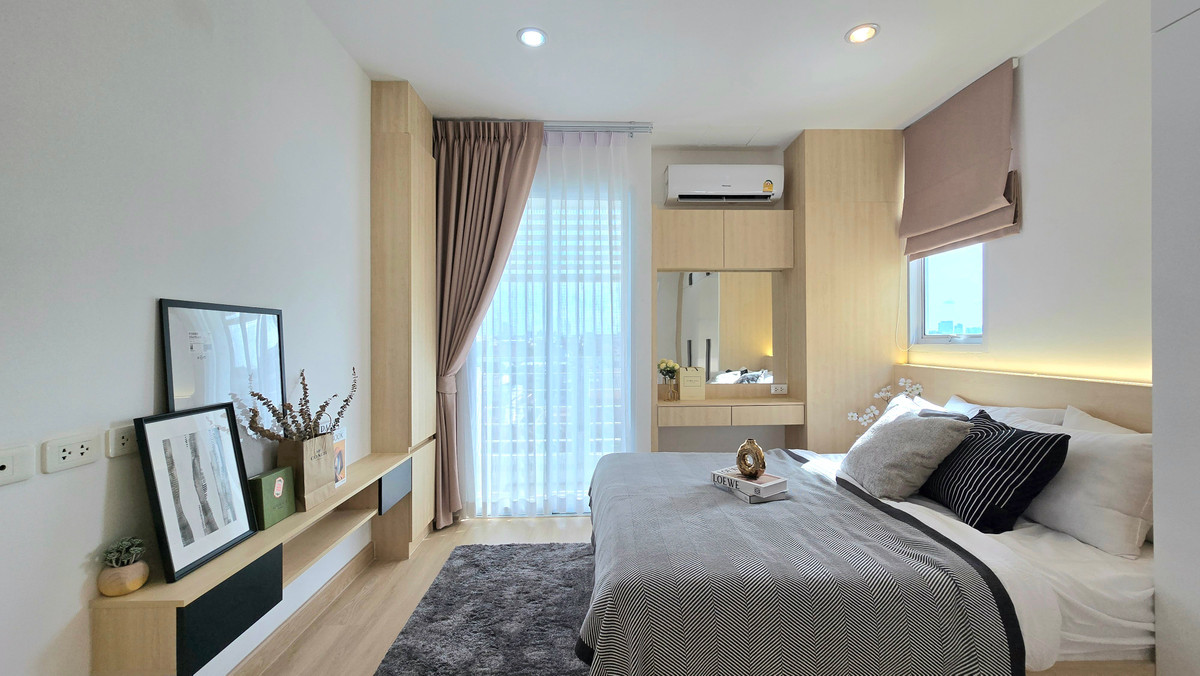 For RentCondoLadprao101, Happy Land, The Mall Bang Kapi : ✨️ For rent, large room, 2 bedrooms, beautifully decorated, ready to move in, Lat Phrao 101