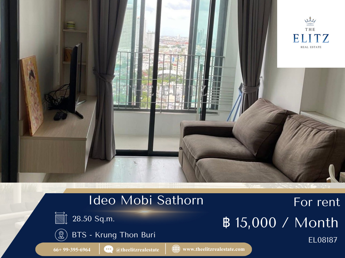 For RentCondoWongwianyai, Charoennakor : ✨ Smart Living! Rent Ideo Mobi Sathorn, full function room. Modern design Answering the needs of the new generation of workers 💕