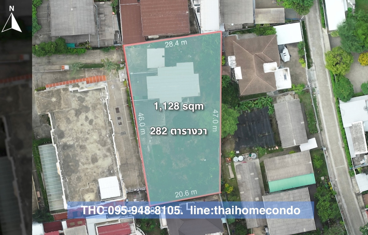 ขายที่ดินอ่อนนุช อุดมสุข : ขายที่ดิน 282 ตรว.  เหมาะกับการสร้าง apartment หรือ condo ความสูงไม่เกิน 7 ชั้น 