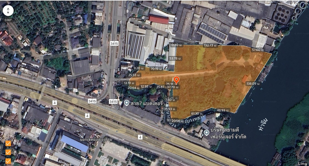 ขายที่ดินพุทธมณฑล ศาลายา : ที่ดินเปล่าริมแม่น้ำท่าจีน 16-0-68 ไร่   หน้ากว้างติดแม่น้ำ 135 เมตร  พุทธมณฑลสาย 7  ใกล้ รร นายร้อยสามพราน