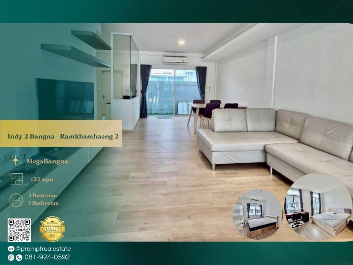 For RentHouseBangna, Bearing, Lasalle : IJ04426 - Indy 2 Bangna - Ramkhamhaeng 2 :  อินดี้ 2 บางนา - รามคำแหง 2 :  - Mega Bangna / Suvarnabhumi Airport / Central Bangna / Concordian International School / Ratchawinit Bang Kaeo School