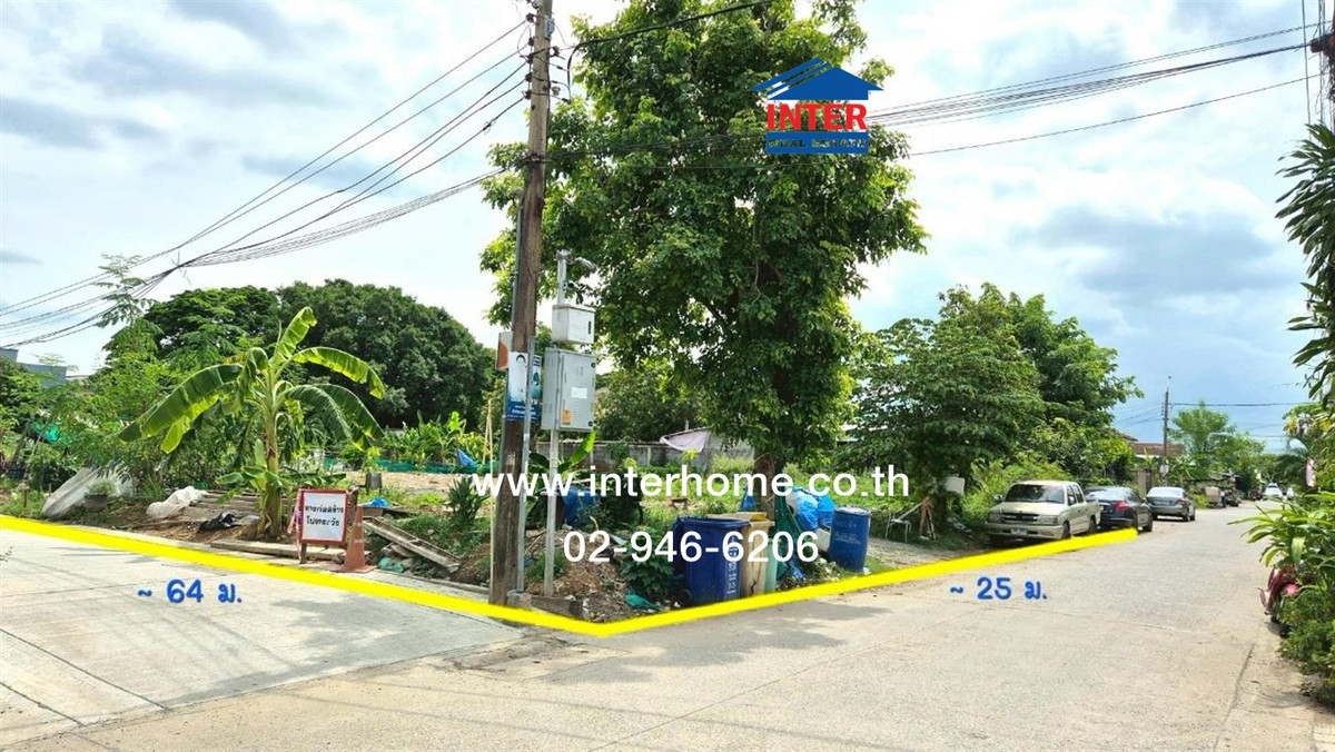 For SaleLandKasetsart, Ratchayothin : Empty land 401.9 sq m. Land, Anan Suksan Village Community, Generation 20, near Plearnari Mall. Soi Theprak 49, Ramindra Road, Theprak Soi 49, Bang Khen District, Bangkok