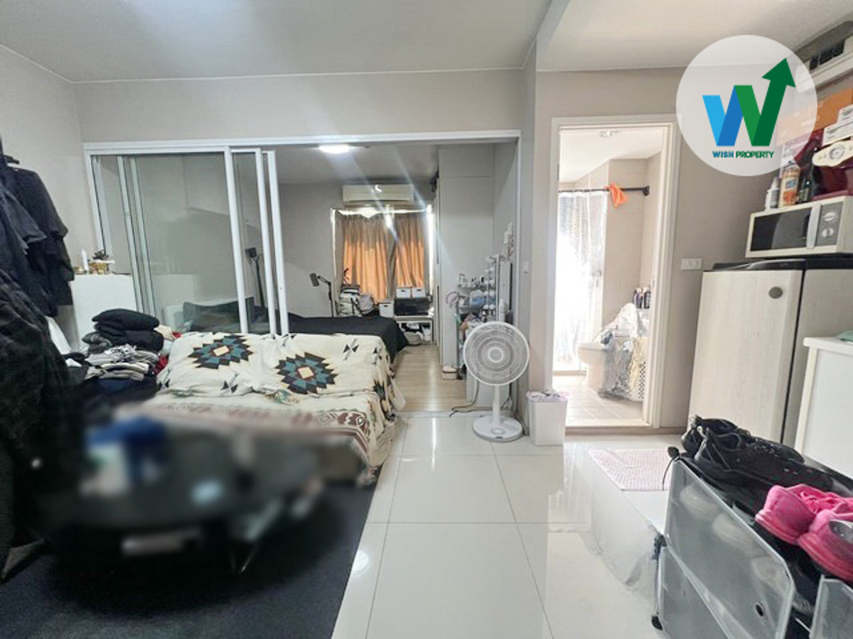 For SaleCondoRamkhamhaeng, Hua Mak : High floor condo for sale, open view in 3 directions, city view, Baiyoke building view, garden view, swimming pool view, 29.49 sq m. Corner condo, Fuse Mobius Ramkhamhaeng 3/1.