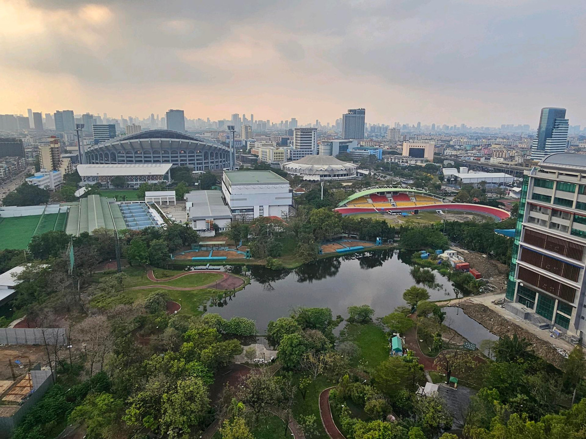 For RentCondoRamkhamhaeng, Hua Mak : Beautiful room, beautiful view, for rent, 2 bedrooms, 2 bathrooms, Supalai Veranda Ramkhamhaeng.