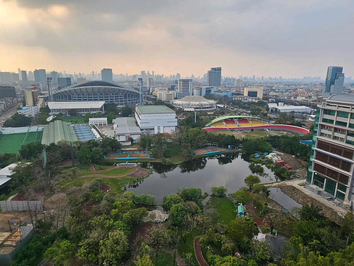 For RentCondoRamkhamhaeng, Hua Mak : Beautiful room, beautiful view, for rent, 2 bedrooms, 2 bathrooms, Supalai Veranda Ramkhamhaeng.