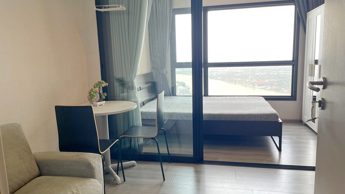 ให้เช่าคอนโดรัตนาธิเบศร์ สนามบินน้ำ พระนั่งเกล้า : ให้เช่า The Politan Rive  ห้องมุม วิวใกล้ชิดเจ้าพระยา 