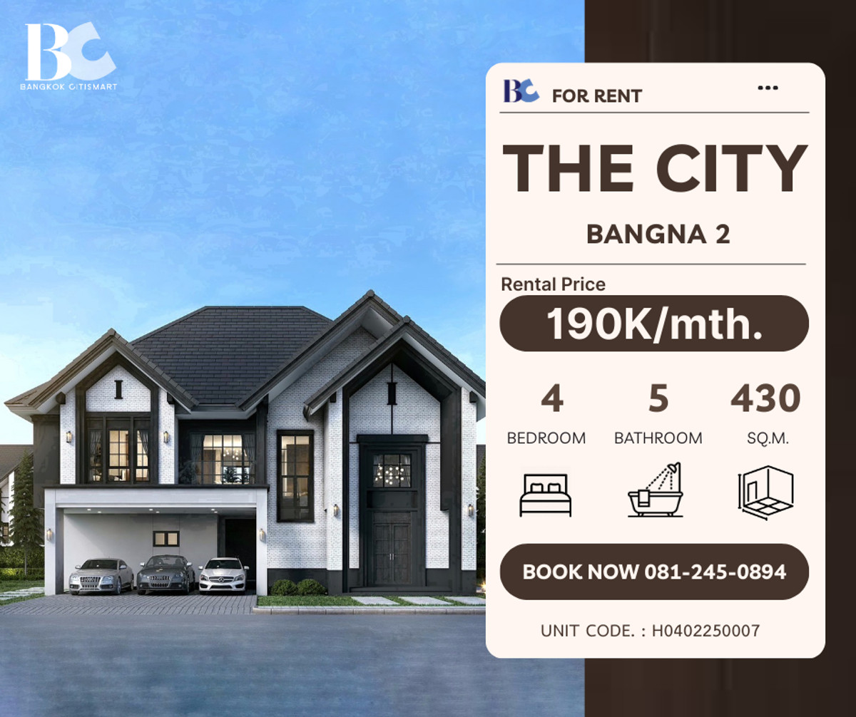 For RentHouseBangna, Bearing, Lasalle : 4 bedroom detached house for rent 