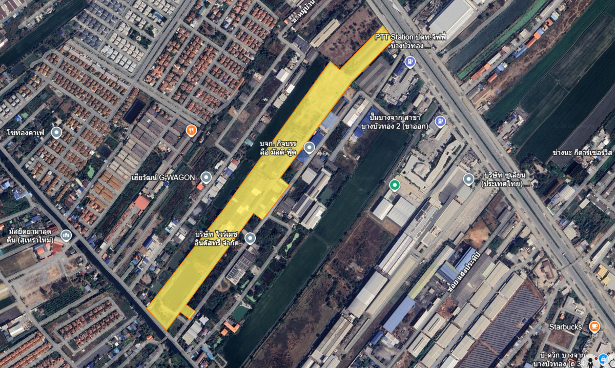 ขายที่ดินนนทบุรี บางใหญ่ บางบัวทอง : ที่ดินแปลงใหญ่ บางบัวทอง   ติดถนนสาย340