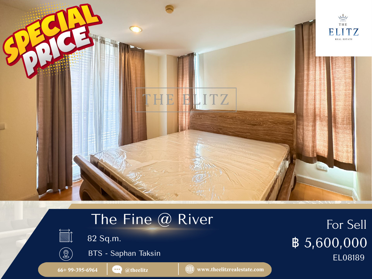 For SaleCondoWongwianyai, Charoennakor : ✨Experience the aura along the Chao Phraya River, The Fine @ River, a very chill condo. Near the lifestyle area of ​​Charoen Nakhon 💕