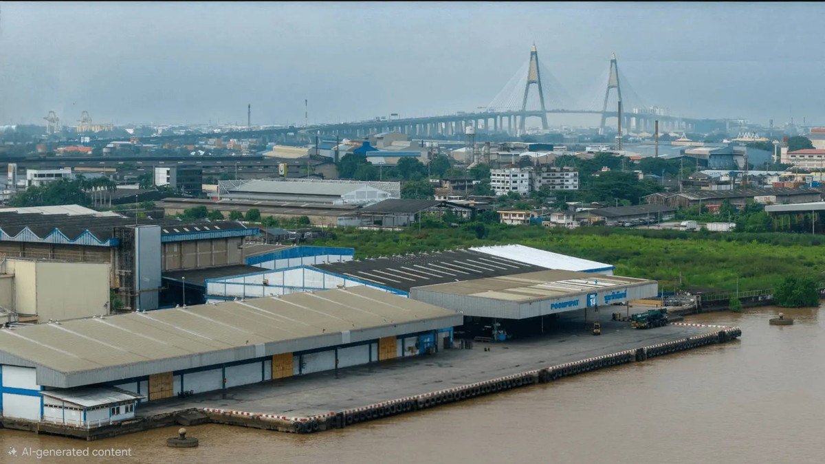 For RentWarehouseSamut Prakan,Samrong : Warehouse/warehouse, wharf for rent, Pu Chao Saming Phrai Road. Next to the Chao Phraya River Samut Prakan Province