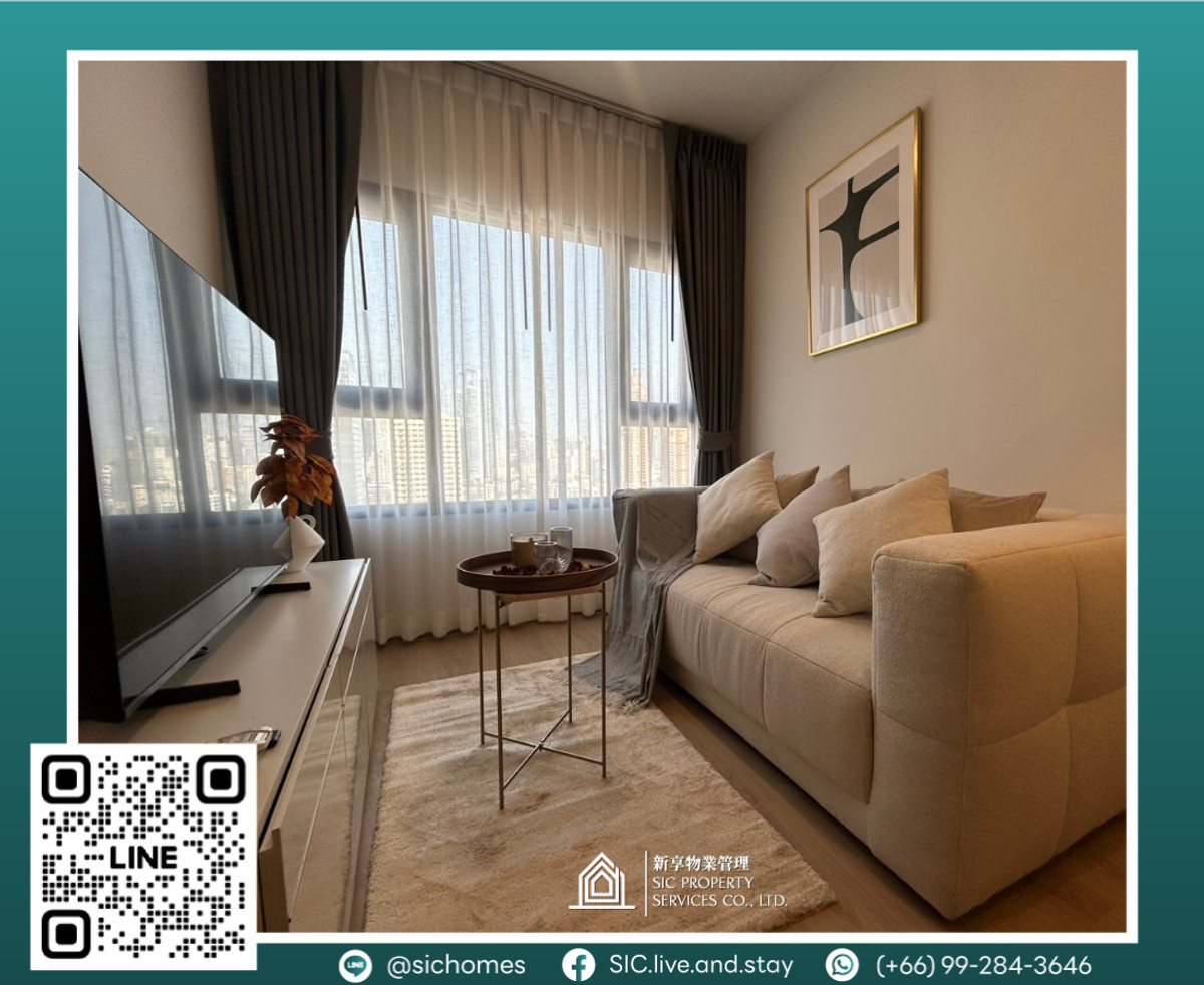 For RentCondoKhlongtoei, Kluaynamthai : For rent ✨LIFE RAMA 4 – ASOKE ✨1 bedroom, size 32 sq m, new room, beautifully decorated. 🥰❤️Ready to move in, near MRT Queen Sirikit Center 🚆