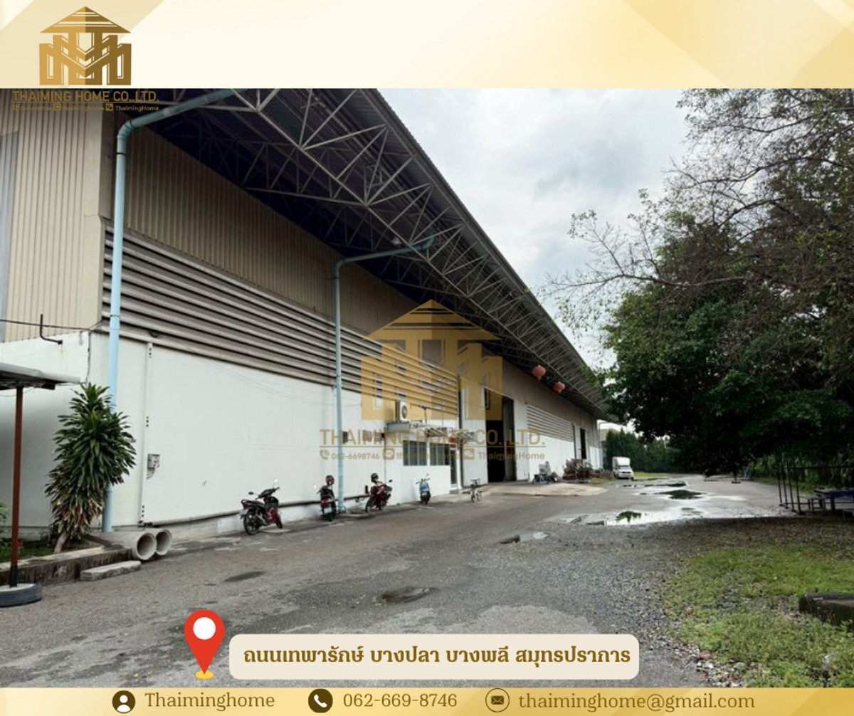 For RentFactorySamut Prakan,Samrong : Factory for Rent, 5 Rai (approximately 8,400 sq m), Bang Pla, Theparak Road, Bang Phli, Samut Prakan (Property Code TW4-1450126)