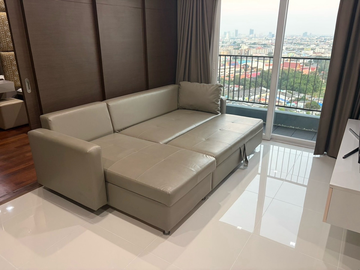 For RentCondoSamut Prakan,Samrong : Urgent for rent, The Metropolis Samrong, 66 sq m, 18th floor, 2 bedrooms, 2 bathrooms, everything complete.