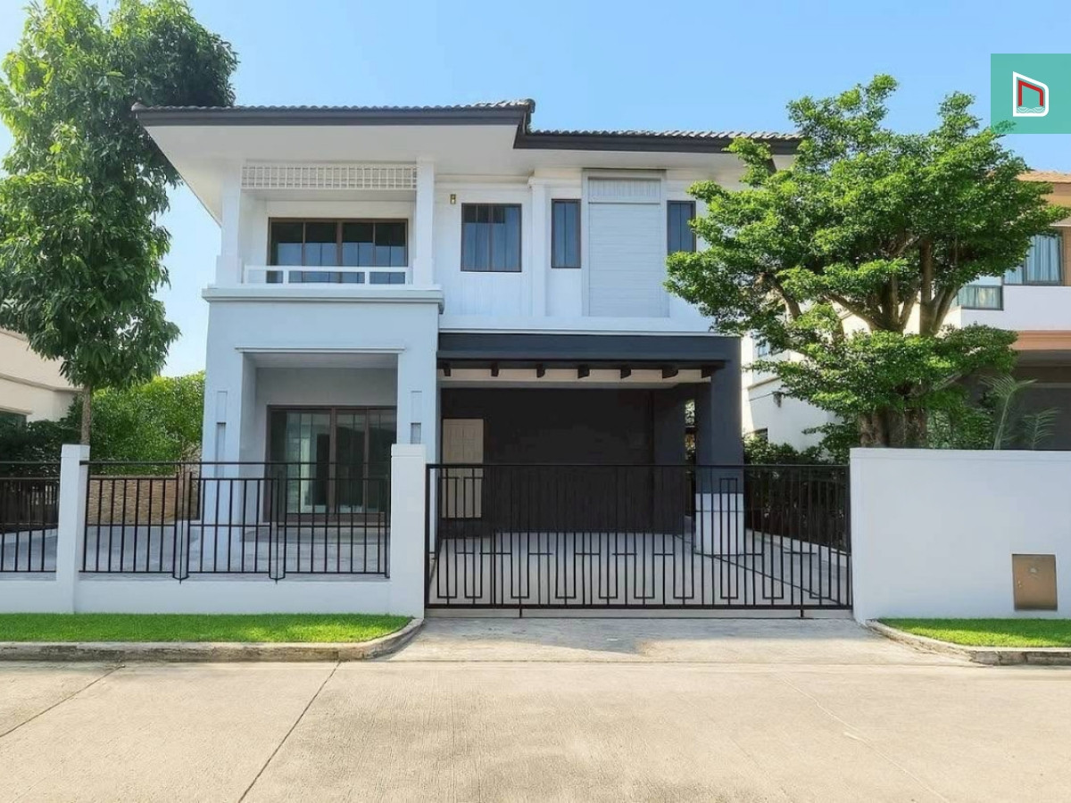 For SaleHouseRama5, Ratchapruek, Bangkruai : Luxury house Burasiri Ratchaphruek-Chaengwattana, 210 sq m, 3 bedrooms, 3 bathrooms, 5.29 million baht, Oriental Resort style, shady, quiet. Sansiri quality society