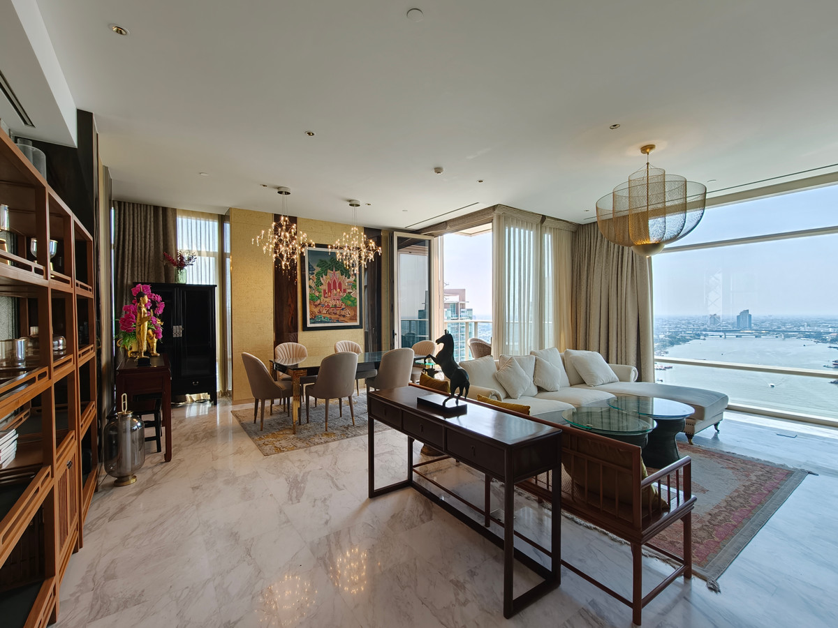 ให้เช่าคอนโดสาทร นราธิวาส : Branded Residence สุดหรูริมน้ำ Four Seasons - ยูนิตสไตล์ Oriental พร้อมวิวแม่น้ำ paranoma