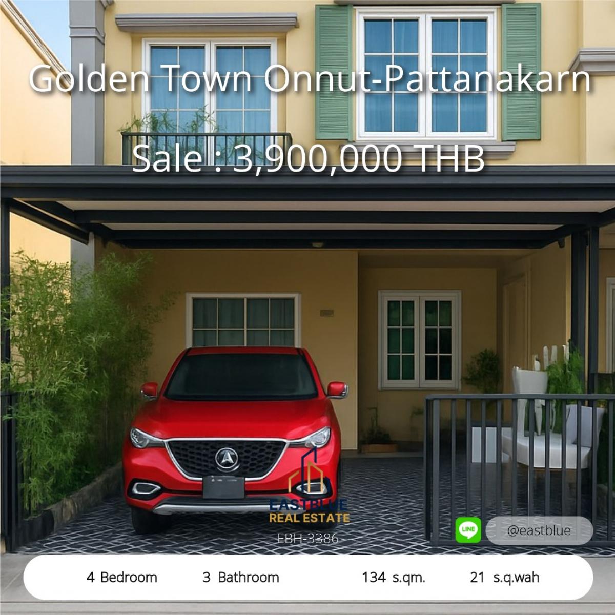 For SaleTownhomeLadkrabang, Suwannaphum Airport : 28/01/2026, 4 bedroom detached house with land 52 sq m, Wongwaen-Chatuchot area, great price. 
Only 6.49 million, meets all your needs. A happy family is waiting for you.