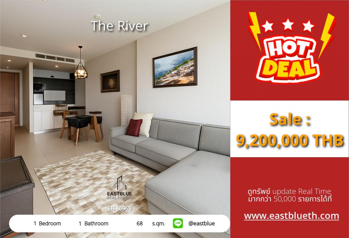 For SaleCondoWongwianyai, Charoennakor : Luxury life by the river! The River 1 bedroom 9.2 million. Close to BTS Krung Thon Buri
Enjoy a view of the 50 m swimming pool with complete amenities!
