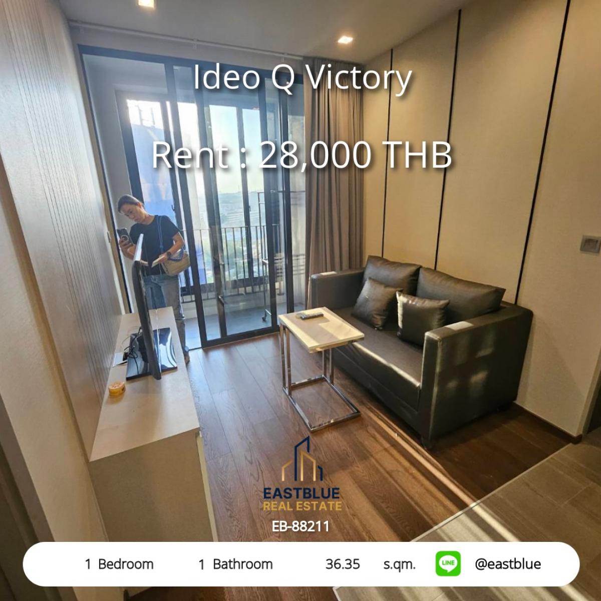 For RentCondoAri,Anusaowaree : Ideo Q Victory 1 bedroom 0 meters BTS Monument
Rent 28,000 ฿/month Pool-Fitness view, 38-39th floor!