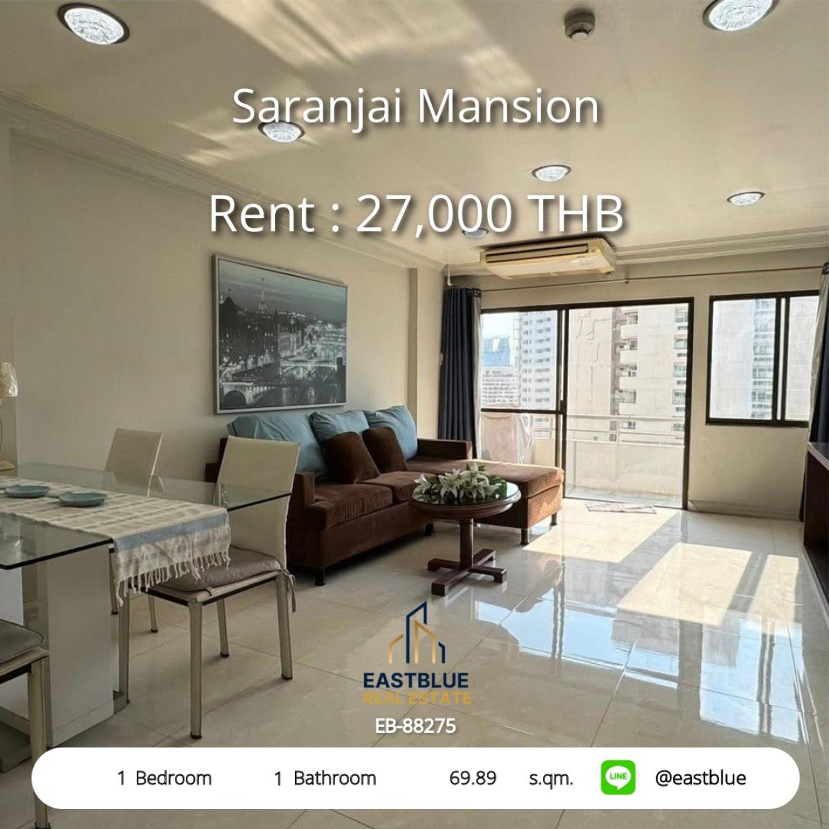 For RentCondoSukhumvit, Asoke, Thonglor : Rent a condo at Saranjai Mansion, 1 bedroom, near BTS Nana
Spacious 69.89 sq.m. for only 27,000 baht/month!