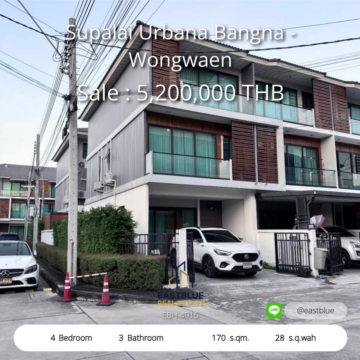 For SaleTownhomeBangna, Bearing, Lasalle : 28/01/2026, prime location at Lat Phrao Shop - complete accommodation, 6 bedrooms, area 216 sq m. 
Can be rented or bought Answering the needs of business and living in the heart of the city.