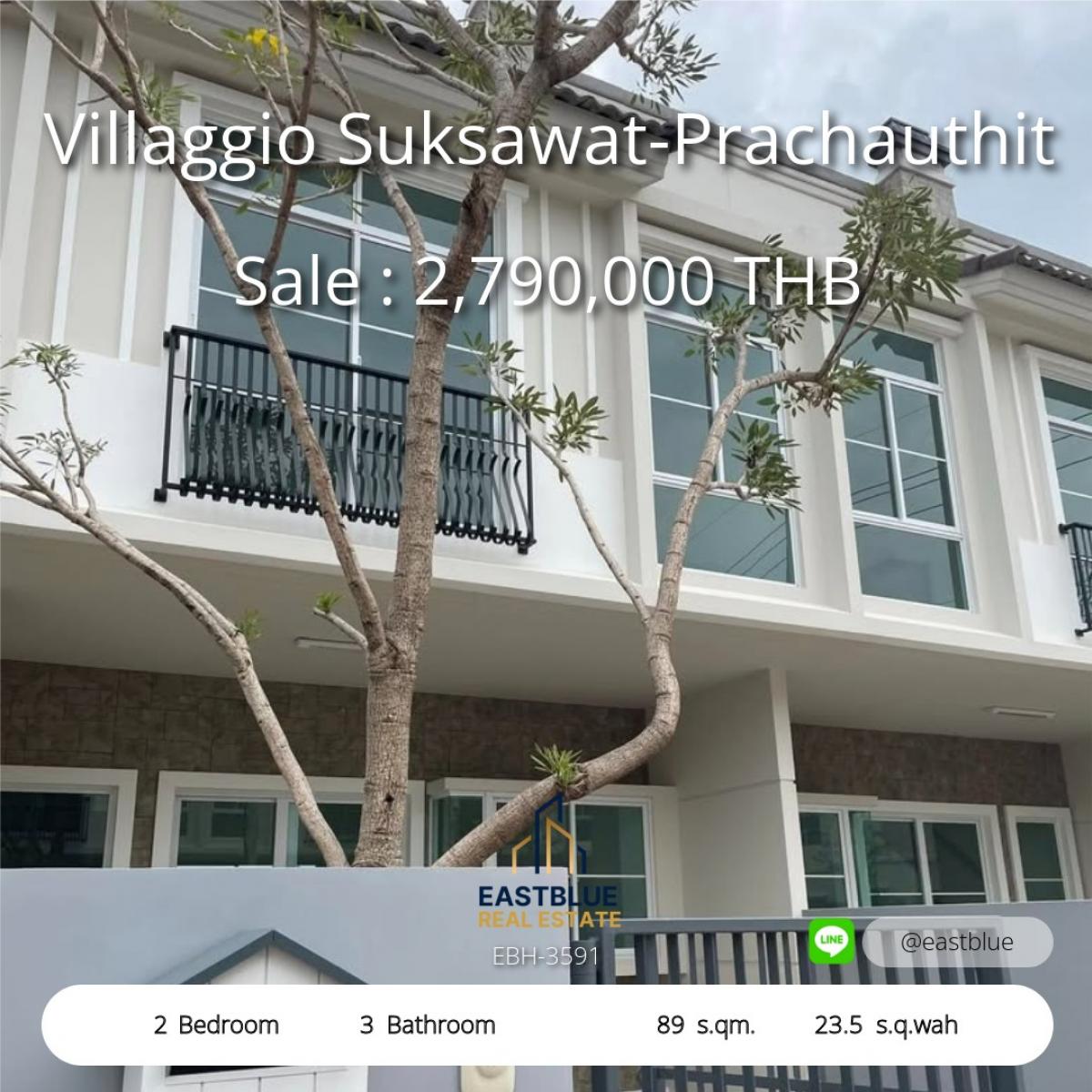 For SaleTownhomeRathburana, Suksawat : 28/01/2026, Luxury 3 bedroom house near Suvarnabhumi Airport. Invest or live, starting at 8.9 million 
Passorn Prestige Bangna-Suvarnabhumi, wide area 201 sq m., ready to rent 55,000 baht per month.