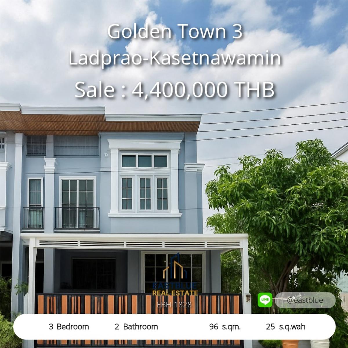 ขายทาวน์โฮมเกษตร นวมินทร์ ลาดปลาเค้า : 28/02/2026, บ้านสวย Golden Town 3 ลาดพร้าว-เกษตรนวมินทร์ ราคาโดนใจ 
Stunning 3-Bedroom Home at Golden Town 3 Ladprao-Kasetnawamin – Must See Now!