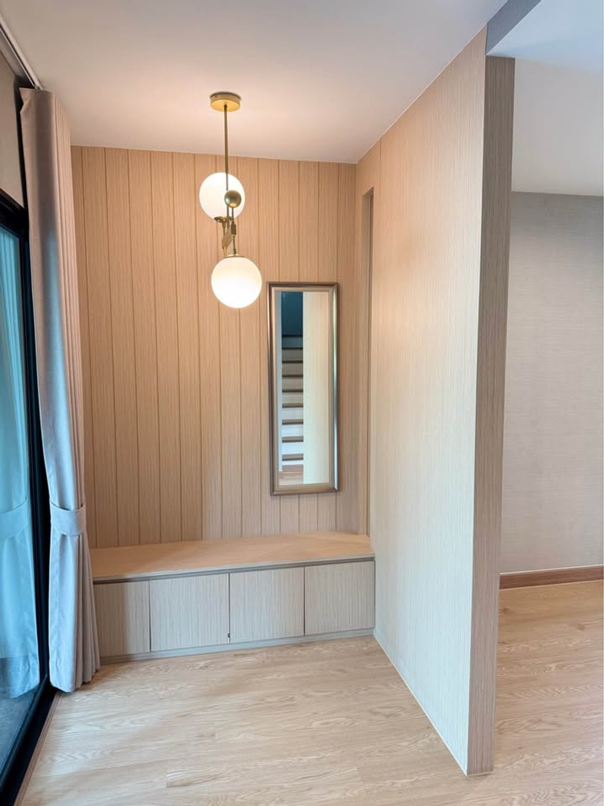 For RentHouseBangna, Bearing, Lasalle : P-2959 For rent! Semi-detached house COMO Bianca I, built-in furniture, ready to move in, near Mega Bangna.