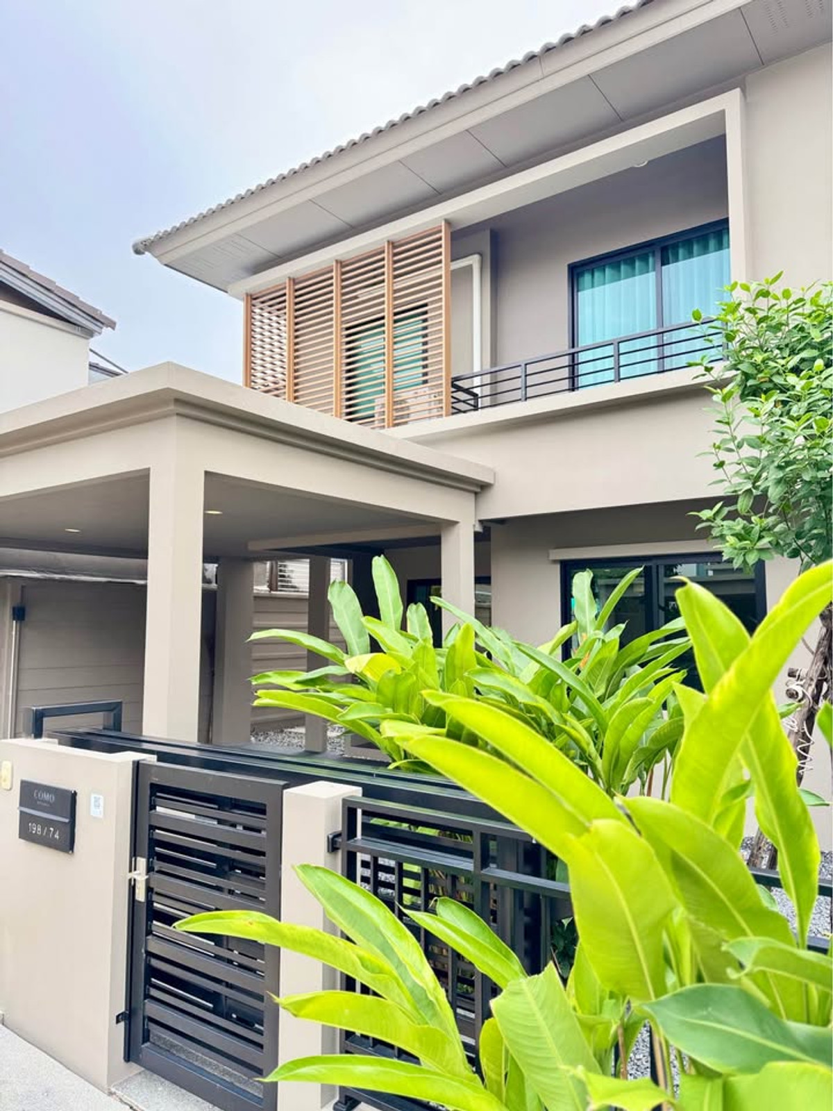 For RentHouseBangna, Bearing, Lasalle : P-2959 For rent! Semi-detached house COMO Bianca I, built-in furniture, ready to move in, near Mega Bangna.