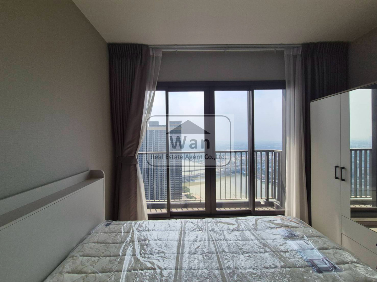 For RentCondoRattanathibet, Sanambinna : For rent: The politan aqua, 49th floor, size 31 sq m., riverside zone, complete, ready to move in.