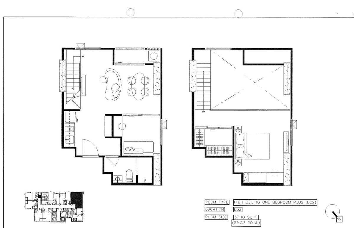 Sale DownCondoRama9, Petchburi, RCA : Urgent sale, Duplex room, 2Bed room, Studio room, high floor, Building B and Building E.