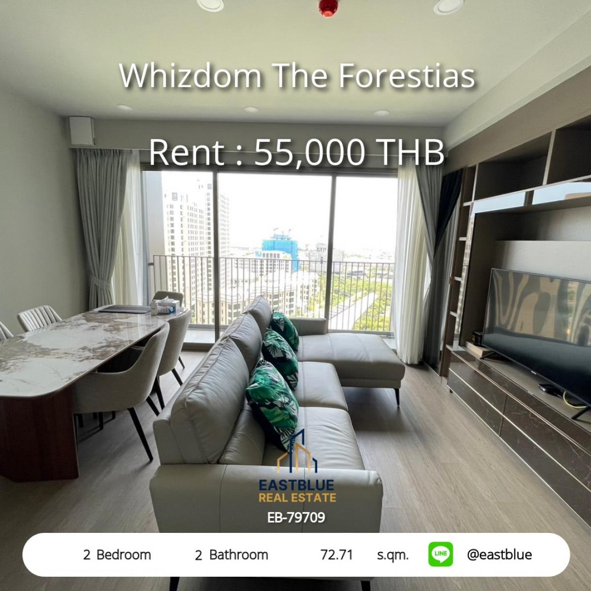 ให้เช่าคอนโดบางนา แบริ่ง ลาซาล : 28/01/2026, Whizdom The Forestias 2 Bed 2 Bath 
พร้อมเข้าอยู่ ใกล้ BTS บางนา ราคาเพียง 55,000 บาท/เดือน!