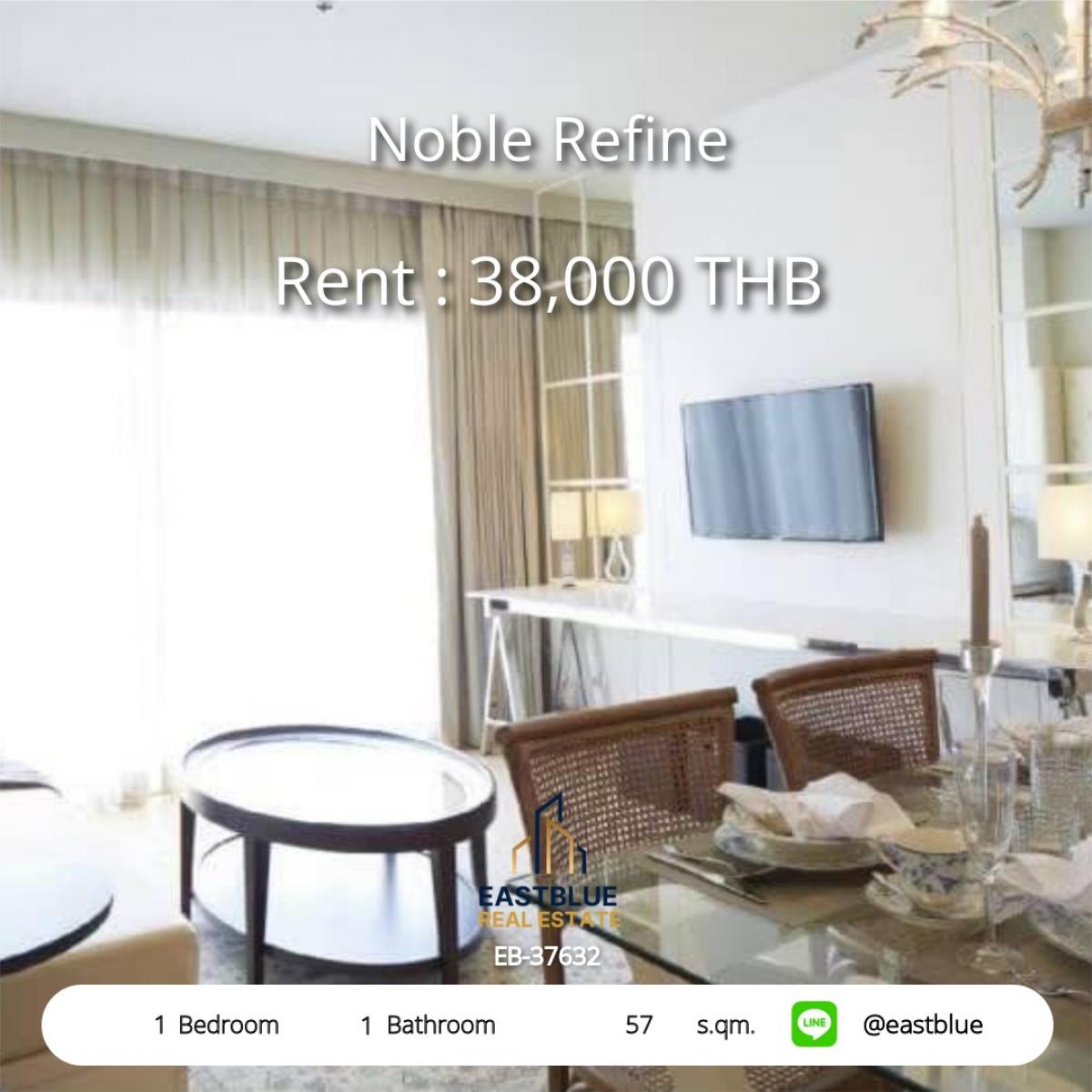 ให้เช่าคอนโดสุขุมวิท อโศก ทองหล่อ : 28/01/2026, Luxury 1-Bed Condo at Noble Refine – BTS Phrom Phong, 38K/month! 
ใกล้ Emporium, รพ.สมิติเวช และสิ่งอำนวยความสะดวกครบครัน!