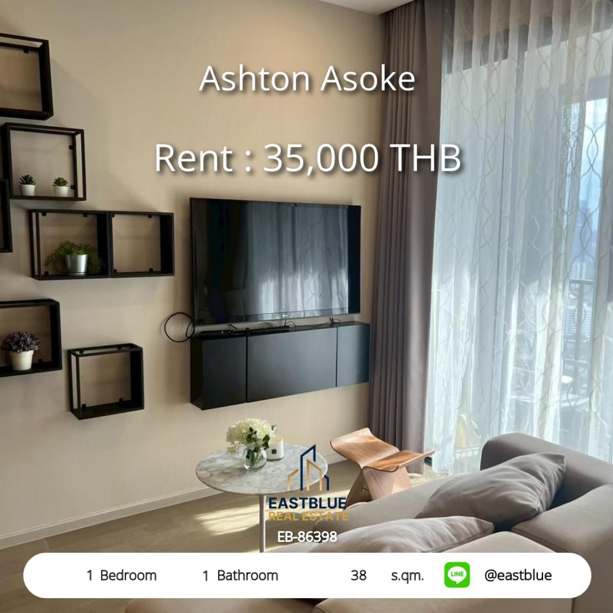 ให้เช่าคอนโดสุขุมวิท อโศก ทองหล่อ : 28/01/2026, เช่าคอนโด Ashton Asoke 1 นอน ใกล้ BTS/MRT เพียง 35,000 บาท! 
ชีวิตหรู ใจกลางเมือง พร้อมFacilitiesครบครัน!