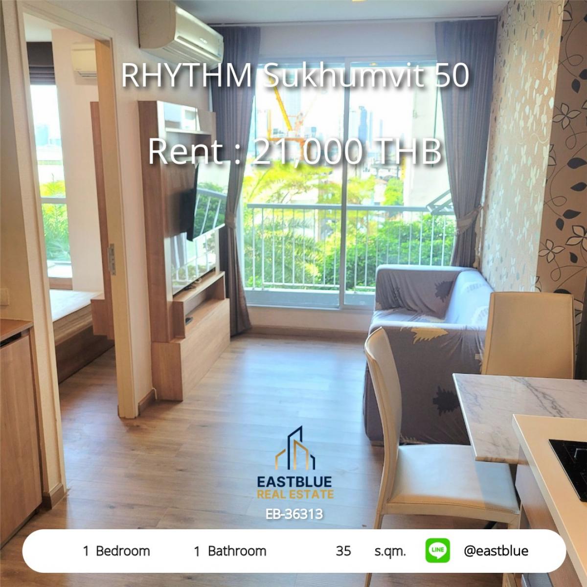 ให้เช่าคอนโดอ่อนนุช อุดมสุข : 28/01/2026, เช่าคอนโด RHYTHM Sukhumvit 50 พร้อมอยู่ 1 ห้องนอน ใกล้ BTS อ่อนนุช 
ราคา 21,000 บาท/เดือน สิ่งอำนวยความสะดวกครบครัน!