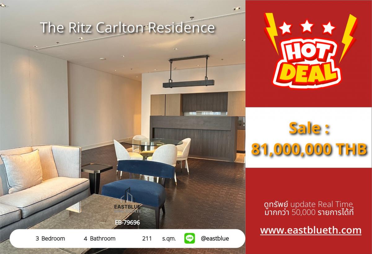 For SaleCondoChiang Mai : Luxury level Ritz Carlton | 3 bedrooms 211 sq.m. in the heart of Chong Nonsi
Special price 81 million near BTS Chong Nonsi with full amenities!
