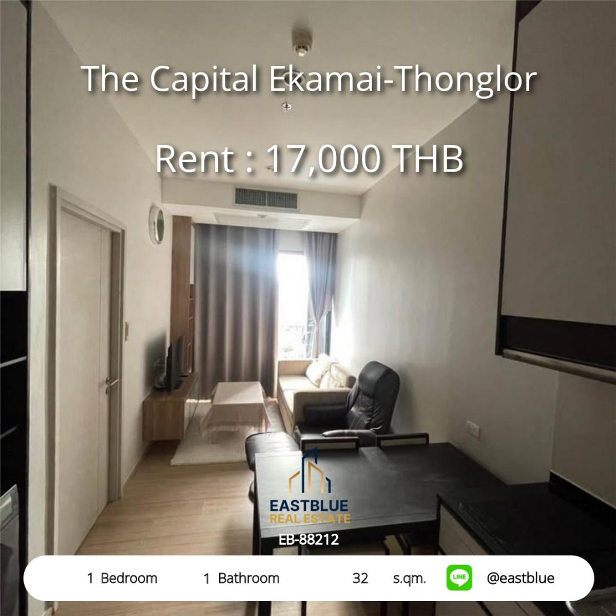 For RentCondoRama9, Petchburi, RCA : Luxury 1-bedroom condo in the heart of Ekkamai-Thonglor
Rent for only 17,000 Baht/month, close to Ekkamai BTS!