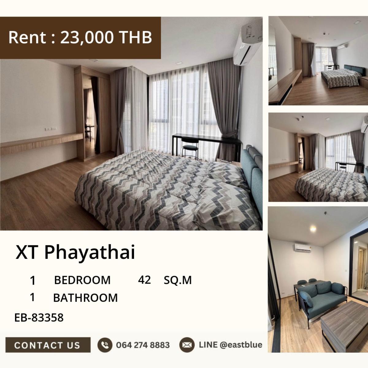 For RentCondoRatchathewi,Phayathai : 30/03/2026, Condo XT Phayathai 1 bedroom near BTS/MRT with complete facilitiesRent only 22,000 baht/month — Register for a viewing today! 0642748883