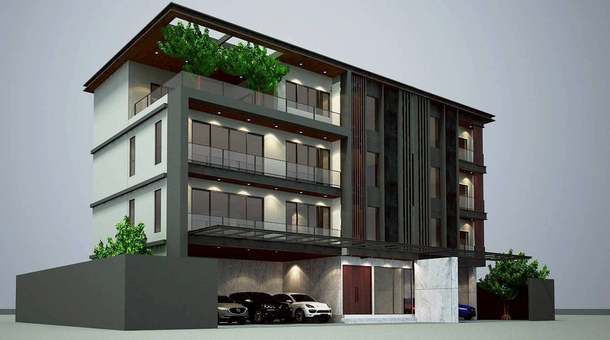 For SaleHome OfficePattanakan, Srinakarin : Home office building for sale, 4 floors, with elevator, Srinakarin 42, code: B8055