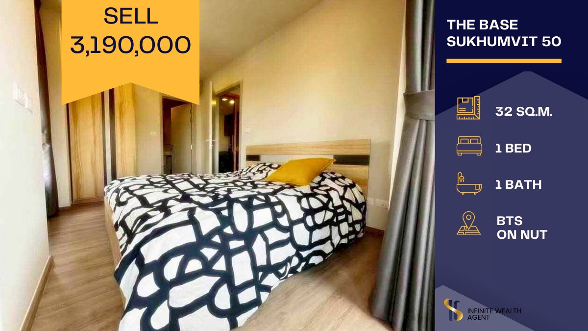 ขายคอนโดอ่อนนุช อุดมสุข : 🏙️✨ ขายคอนโดพร้อมผู้เช่า วิวโค้งน้ำ-เมือง-ทางด่วน ครบจบในห้องเดียว!  The Base Sukhumvit 50