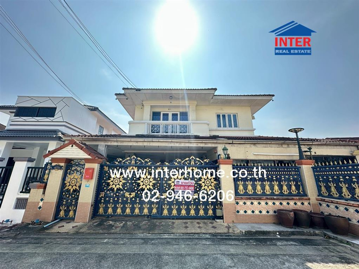 For SaleHouseNawamin, Ramindra : 2-story detached house, 66 sq m, Manthana Village. Phraya Suren Soi Phraya Suren 26 (Soi Ramintra 109) Phraya Suren Road, Minburi District, Bangkok
