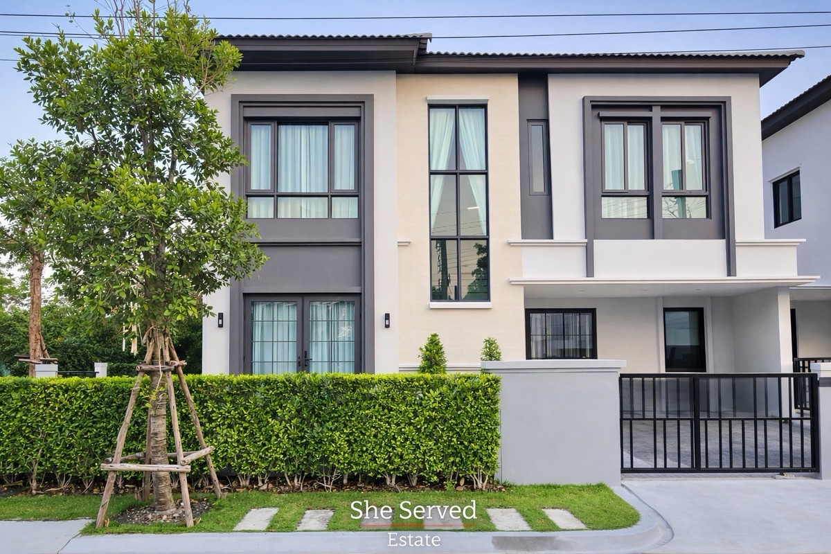 ให้เช่าบ้านสมุทรปราการ สำโรง : ◈Grande Pleno Sukhumvit–Bangna◈ Corner unit single house with exceptional features • Only house in the project with 4 bedrooms • Can park up to 4 cars • Largest private garden in the entire project