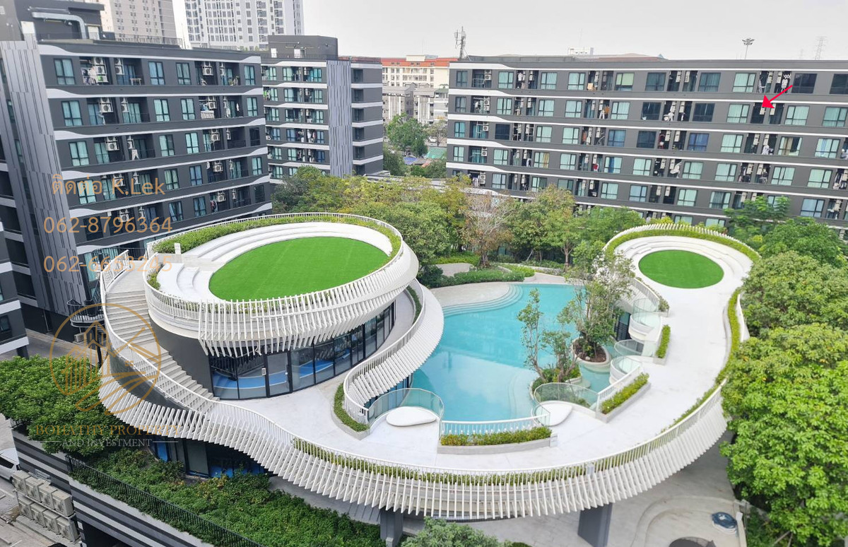 For SaleCondoPathum Thani,Rangsit, Thammasat : Wow! Kave Ava Condo, 7th floor, Building A, swimming pool view, opposite Thammasat University, Rangsit. Beautiful built-in room (Ready to move in)