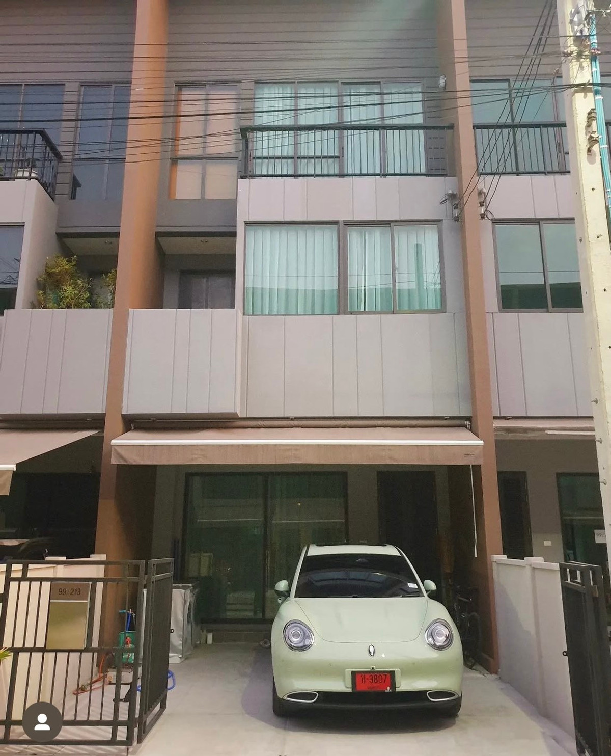 For RentTownhomeMin Buri, Romklao : ⚡ For rent, 3-story townhome, Baan Klang Muang Rama 9 - Krungthep Kreetha, size 20 sq m. ⚡