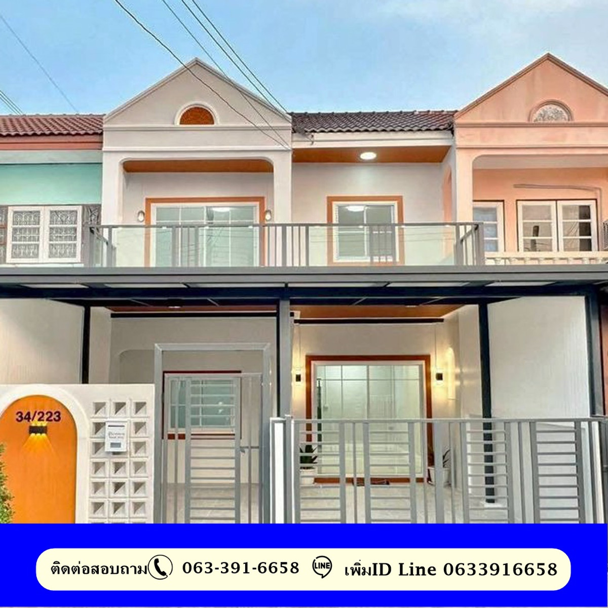 For SaleTownhomeNonthaburi, Bang Yai, Bangbuathong : Townhouse for sale, newly renovated, area 20.1 sq m, Kittiyarak Village 5, Sai Noi, 4 bedroom house, ask for details 063-391-6658