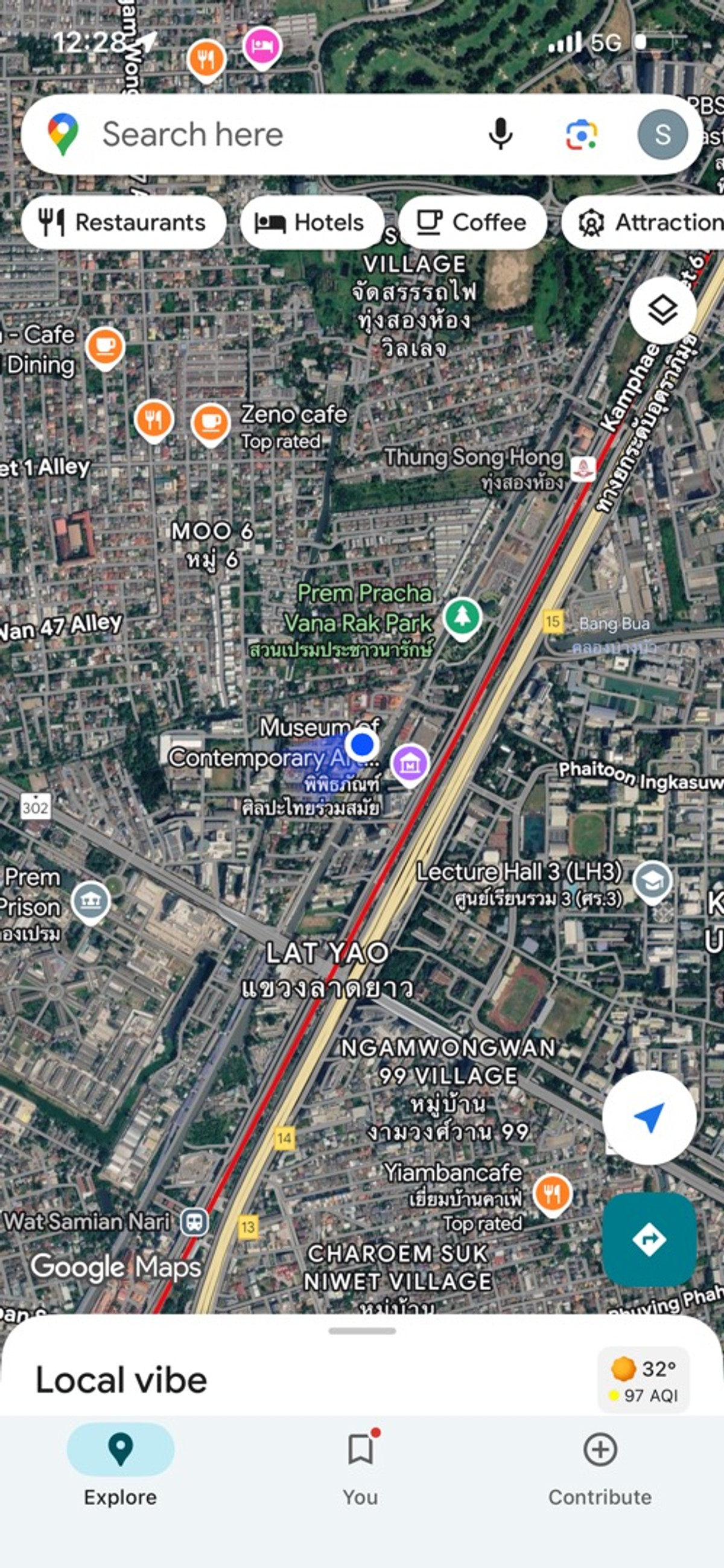 ขายที่ดินสะพานควาย จตุจักร : ที่ดินริมคลองเปรมประชากร ฝั่งตรงข้าม ม.เกษตรศาสตร์ เนื้อที่ 1 ไร่ 3 งาน 91 ตารางวา