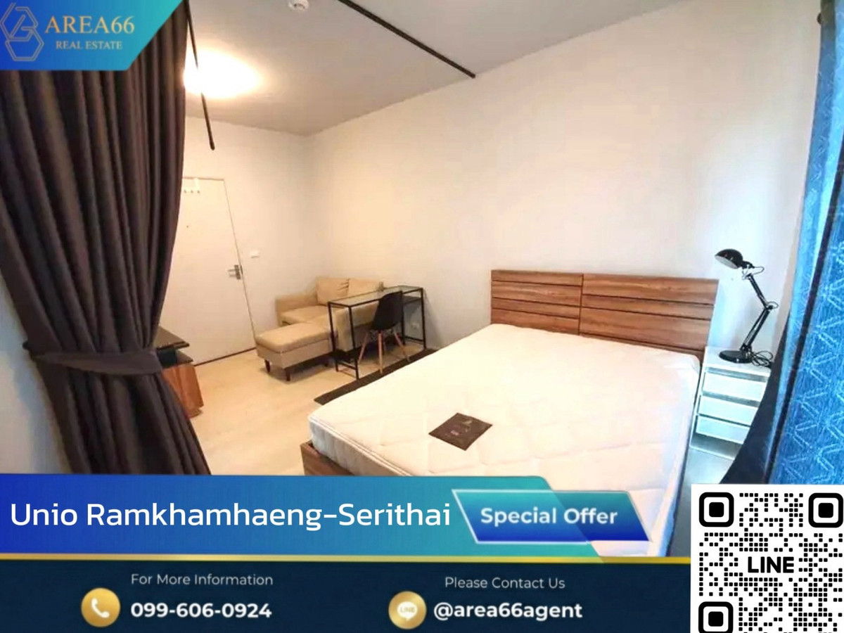 For SaleCondoSeri Thai, Ramkhamhaeng Nida : 🔥You can't find this price anymore! Beautiful room, good location, ready to transfer Unio Ramkhamhaeng - Serithai