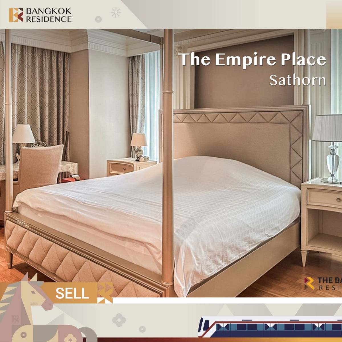 For SaleCondoSathorn, Narathiwat : 🚀 Prime Sathorn Residence with Spacious Living  The Empire Place  near Bts Chong Nonsi